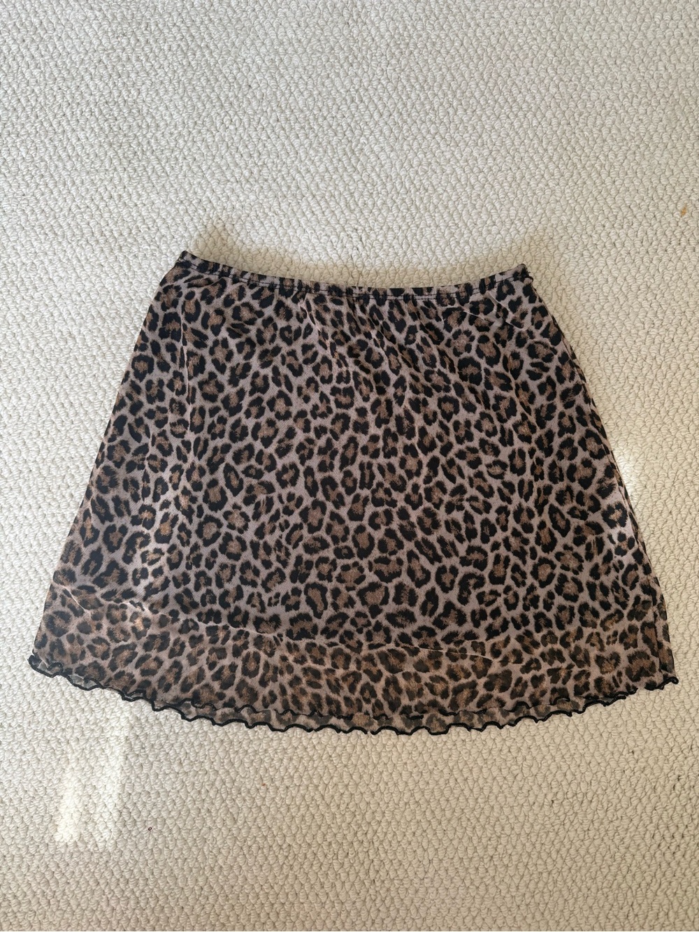 Leopard Print Circle Skirt - Brown & Black